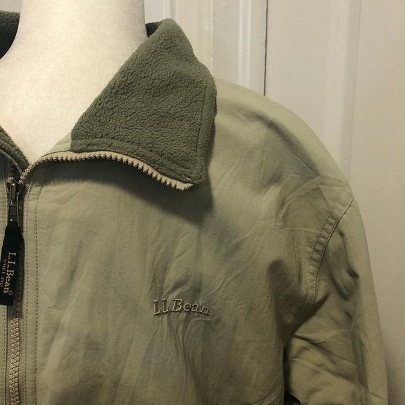 Ll Bean men’s fleece lined bomber style coat size large - Picture 3 of 6